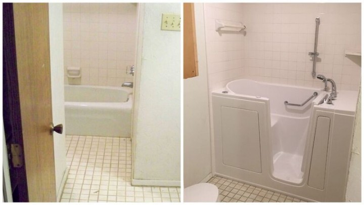 Before and After Walk in Tub Installation in Hurst, TX