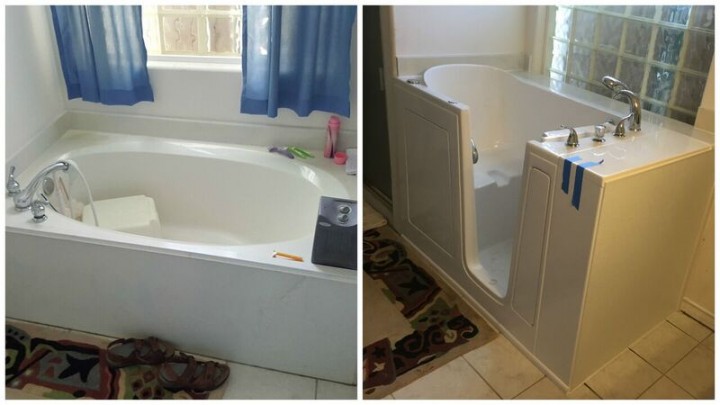 Before and After Walk in Tub Installation in Ingleside, TX